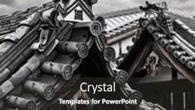 Presentation with traditional japan - Beautiful presentation design featuring rooftops-of-historic-gion-kyoto backdrop and a dark gray colored foreground