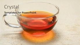  Presentation with hot tea - Presentation design with rooibos-red-tea-a-glass background and a lemonade colored foreground