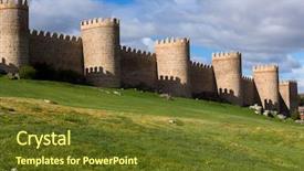  Presentation with rook - Beautiful PPT layouts featuring rook - ancient fortification of avila castile backdrop and a tawny brown colored foreground