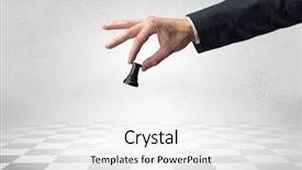  Presentation with step - Slide set consisting of rook - big elegant hand taking his background and a white colored foreground