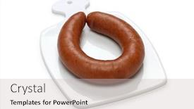  Presentation with dutch - Presentation with rookworst dutch smoked sausage horseshoe shape background and a soft green colored foreground