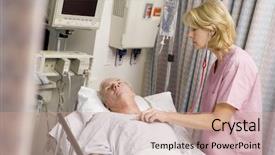  Presentation with heartbeat - Colorful slides enhanced with recovery room - doctor checking patient's heartbeat backdrop and a  colored foreground