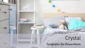  Presentation with bedroom modern - Audience pleasing slide deck consisting of bed room - modern interior of the child's backdrop and a light gray colored foreground