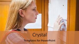  Presentation with university student internship - Colorful presentation theme enhanced with pretty student looking at notice backdrop and a gold colored foreground