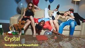  Presentation with teddy bear - Amazing presentation having room after wild house party backdrop and a tawny brown colored foreground