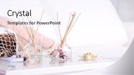  Presentation with air - Slide deck enhanced with room air refreshers and decorations background and a sky blue colored foreground