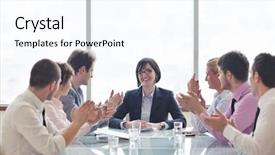  Presentation with young business people - Amazing PPT theme having room and argue about new backdrop and a sky blue colored foreground