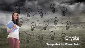  Presentation with computer room - Slide set consisting of room and holding a folder background and a dark gray colored foreground