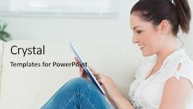  Presentation with living room - Slide deck enhanced with room and using a tablet background and a  colored foreground