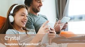  Presentation with parent child teen - Slides having room at home good parent background and a  colored foreground