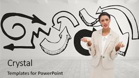  Presentation with business technology concepts digital lifestyle - Presentation theme with room background with black arrow background and a light gray colored foreground