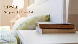  Presentation with books - Theme having room bookin - bedroom with books on nightstand background and a lemonade colored foreground
