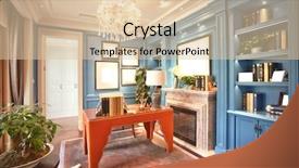  Presentation with library - Cool new theme with room bookin - home library backdrop and a lemonade colored foreground