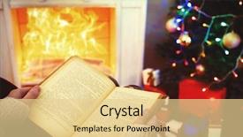  Presentation with manual book - Beautiful theme featuring room bookin - woman holding book in front backdrop and a blonde colored foreground