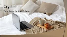  Presentation with cup coffee - PPT layouts enhanced with room booking foods - coziness technology interior and winter background and a light gray colored foreground