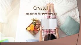  Presentation with reading - Amazing presentation having room booking foods - young woman reading book backdrop and a  colored foreground