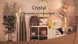  Presentation with sewing machine safety - Beautiful theme featuring room design with sewing machine backdrop and a coral colored foreground