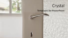  Presentation with iranian traditional architecture - Presentation theme enhanced with room door lock - empty traditional home background and a light gray colored foreground