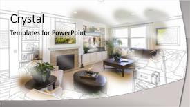  Presentation with hand drawn brush stroke design - PPT layouts with room drawing brush stoke gradation background and a  colored foreground