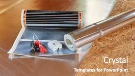  Presentation with electrical protection - Presentation design with room electrical floor heating system background and a coral colored foreground