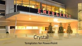  Presentation with emergency room - Beautiful slide deck featuring room entrance at a hospital backdrop and a yellow colored foreground