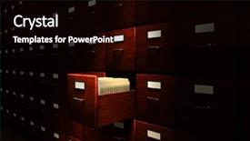  Presentation with file drawer - Audience pleasing PPT layouts consisting of room filled with file cabinet backdrop and a black colored foreground