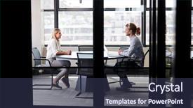  Presentation with millennial - Presentation design having room for a job interview background and a tawny brown colored foreground