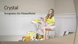  Presentation with fashion shoes - PPT theme consisting of room full of fashion background and a light gray colored foreground