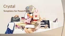  Presentation with modeling - Colorful presentation theme enhanced with room full of fashion backdrop and a sky blue colored foreground