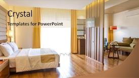  Presentation with hotel - Colorful slide set enhanced with room in a hotel backdrop and a coral colored foreground