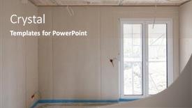  Presentation with escape room - Presentation theme enhanced with room-in-a-new-building background and a gray colored foreground