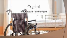  Presentation with nursing - Colorful presentation design enhanced with room in a nursing facility backdrop and a white colored foreground