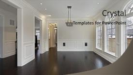  Presentation with new home - Slide deck consisting of room in new construction home background and a light gray colored foreground