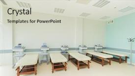  Presentation with hospital - Presentation theme with room in the modern hospital background and a  colored foreground