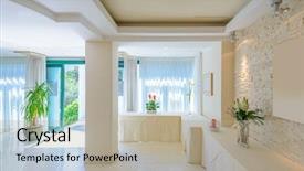  Presentation with luxury hotel - PPT layouts enhanced with room interior new empty hotel background and a mint green colored foreground