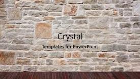  Presentation with interior - Presentation theme featuring interior vintage with stone wall background and a light gray colored foreground
