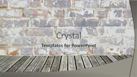  Presentation with vintage interior brick wall - Slide set having room interior vintage with white brick wall and wood floor background background and a light gray colored foreground