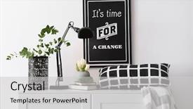  Presentation with elegant table setting - Slides enhanced with room interior with elegant table background and a light gray colored foreground