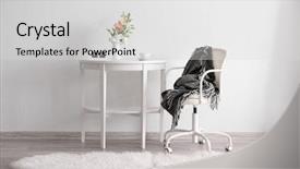  Presentation with interior design of classic white - Slides with room interior with white furniture background and a light gray colored foreground