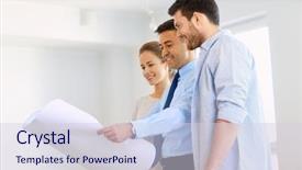  Presentation with realtor - Amazing PPT theme having room layout - mortgage people and real estate backdrop and a lemonade colored foreground