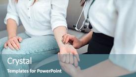  Presentation with heart rate - PPT theme featuring room rates - family doctor check heart rate background and a teal colored foreground