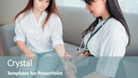  Presentation with heart rate - Presentation design with room rates - family doctor check heart rate background and a seafoam green colored foreground