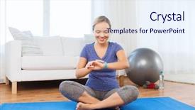  Presentation with healthy people - PPT layouts enhanced with room rates - fitness sport people technology background and a sky blue colored foreground