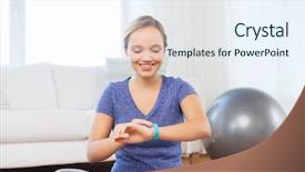  Presentation with healthy people - Presentation theme consisting of room rates - fitness sport people technology background and a sky blue colored foreground