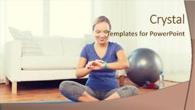  Presentation with healthy people - Audience pleasing presentation theme consisting of room rates - fitness sport people technology backdrop and a cream colored foreground