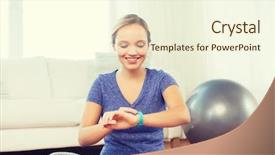  Presentation with heart rate - Slide set having room rates - fitness sport people technology background and a cream colored foreground