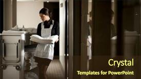  Presentation with housekeeping - Amazing presentation having room service - maid with housekeeping cart backdrop and a tawny brown colored foreground