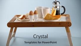  Presentation with press - Presentation theme enhanced with room service - stock image of the coffee background and a light blue colored foreground