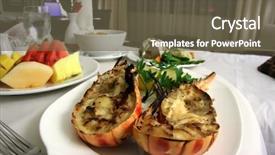  Presentation with food service - Beautiful presentation theme featuring room service food presentation backdrop and a tawny brown colored foreground