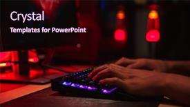  Presentation with colorful hands - Colorful theme enhanced with room using backlit colorful keyboard backdrop and a wine colored foreground